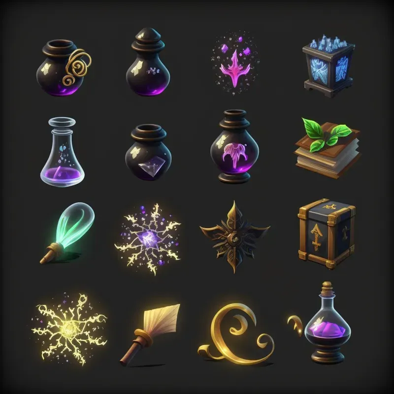 Magical Rpg Alchemy Icons