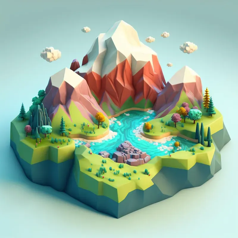 Low Poly Isometric Landscapes
