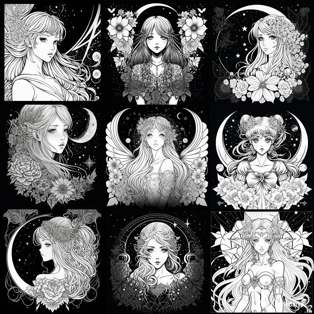 Coloring Book Manga Girls