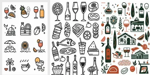 Icons Line Art And Doodles generated by midjourney