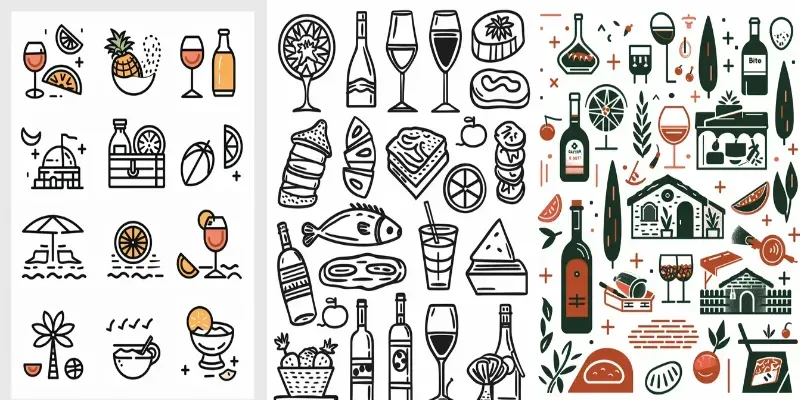 Icons Line Art And Doodles generated by undefined