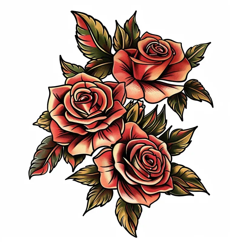 Old School Tattoo Designs With Roses