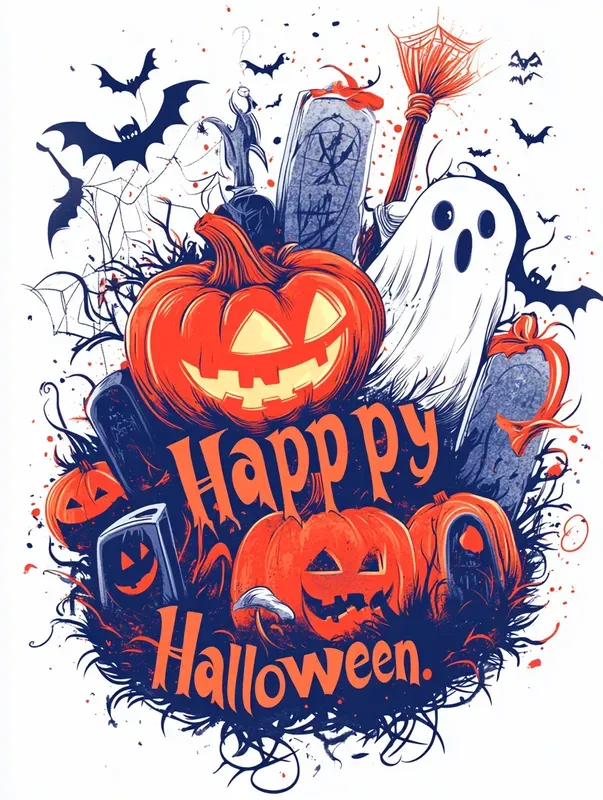Logos Tshirts Happy Halloweens