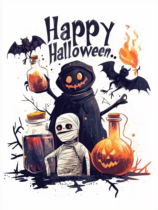 Logos Tshirts Happy Halloweens