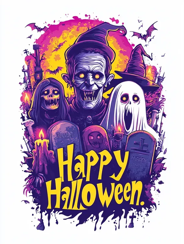 Logos Tshirts Happy Halloweens