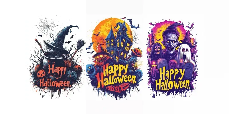 Logos Tshirts Happy Halloweens