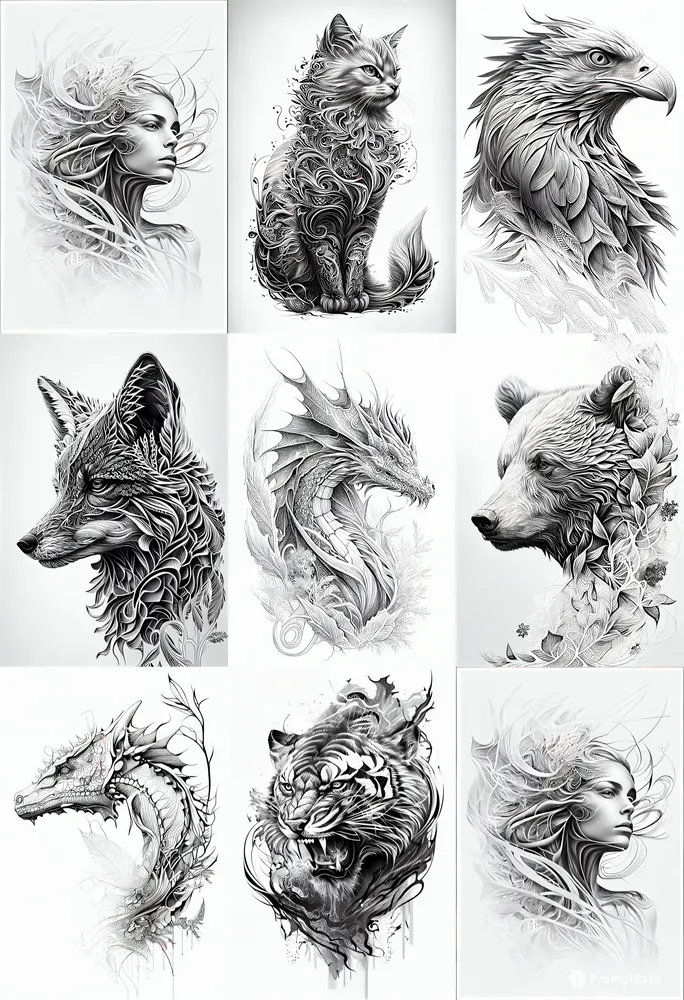 Clean Art For Tattoos Or Coloring Books