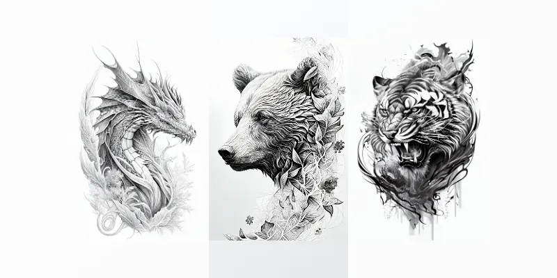 Clean Art For Tattoos Or Coloring Books generated by undefined