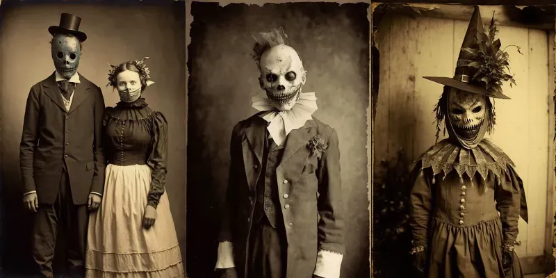 Vintage Halloween Scary Costumes generated by undefined