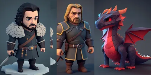 3D Isometric Characters generated by midjourney