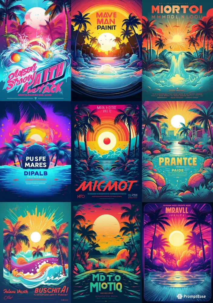 Miami Vibe Pool Party Poster Flyers