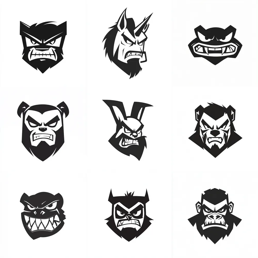 Logo Mascot Powerful Expressions