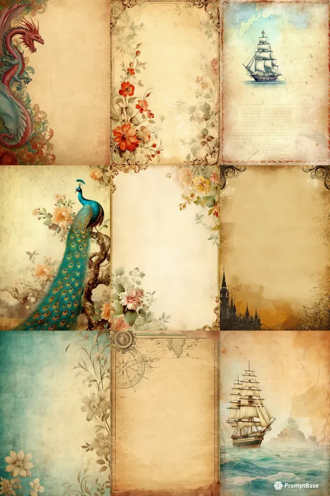 Junk Journal Memory Vintage Pages