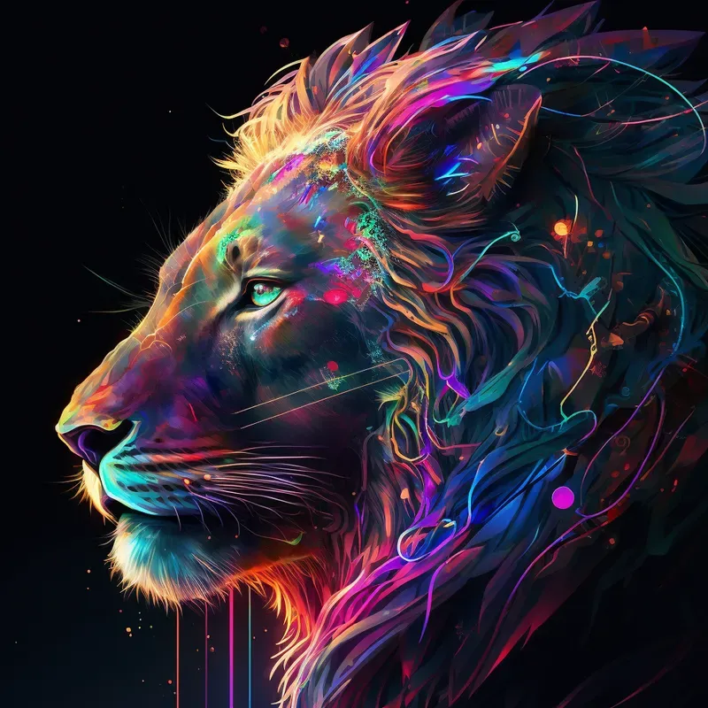 Rainbow Neon Glowing Illustrations