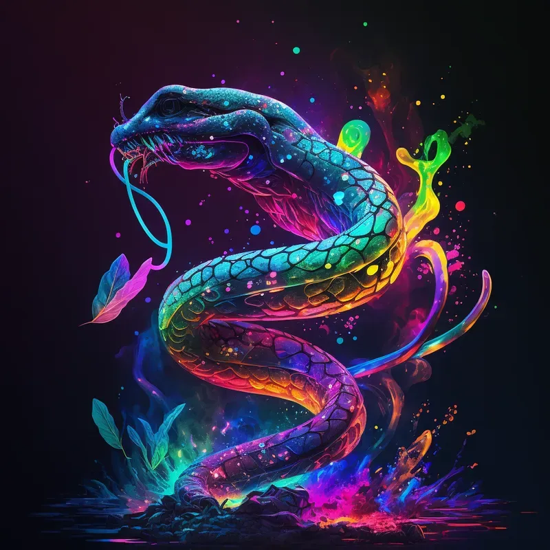Rainbow Neon Glowing Illustrations