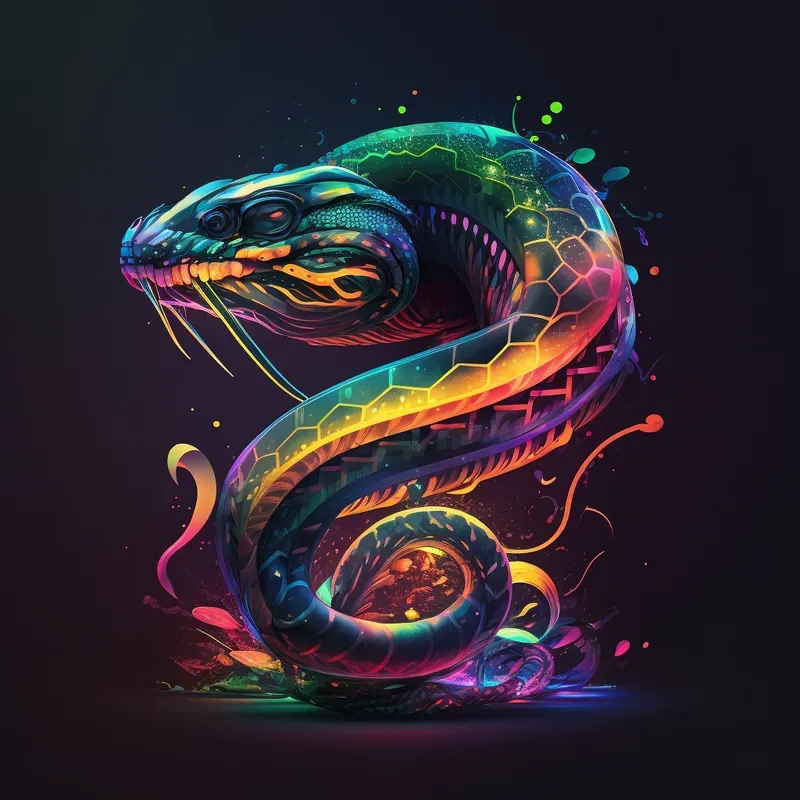 Rainbow Neon Glowing Illustrations