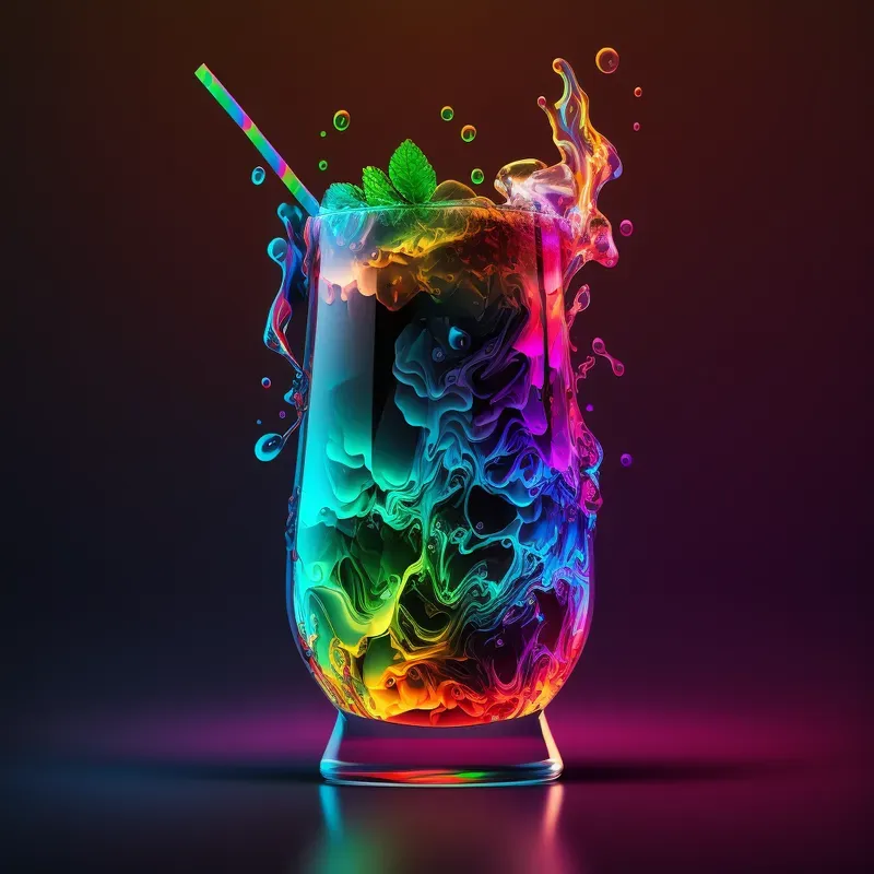 Rainbow Neon Glowing Illustrations