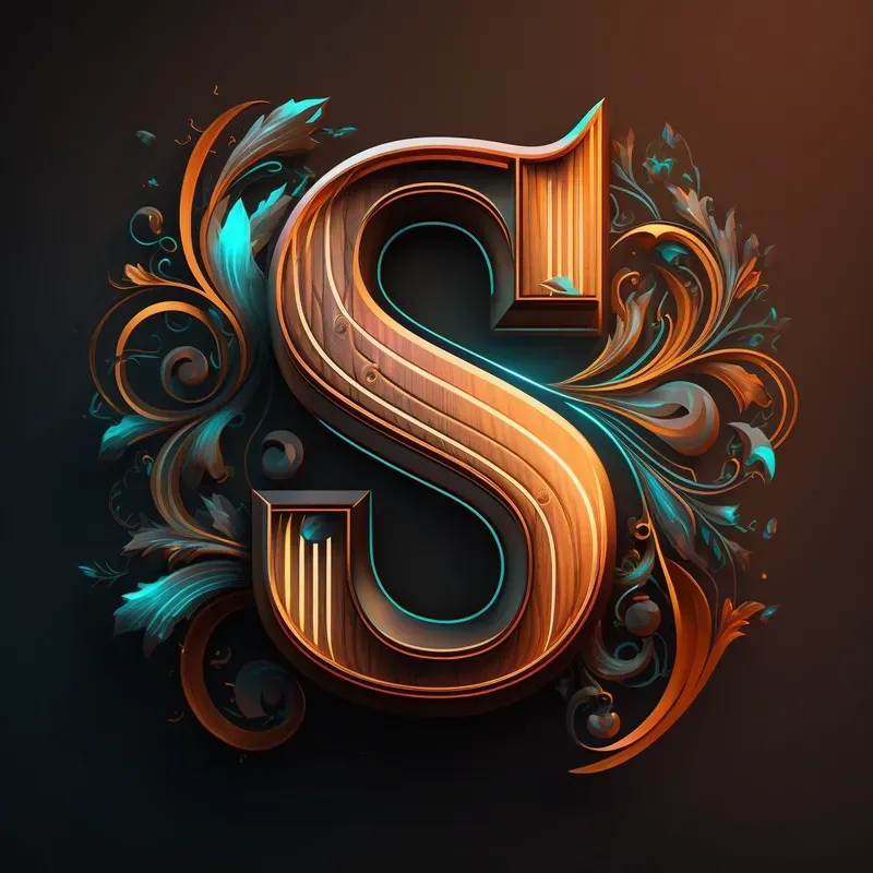 Lettering Wooden Fantasy Logos