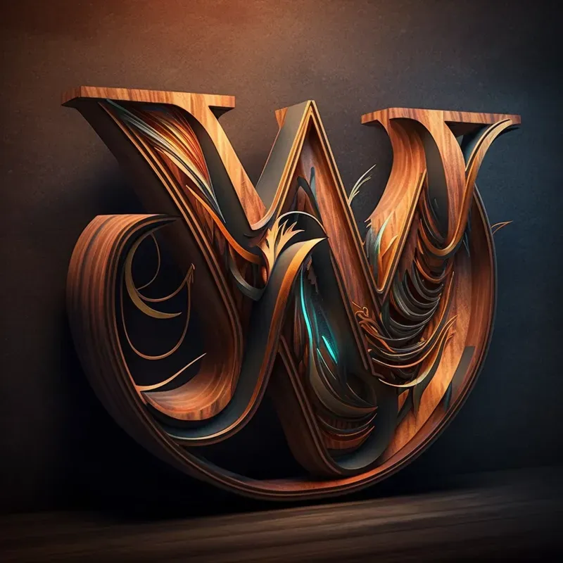 Lettering Wooden Fantasy Logos
