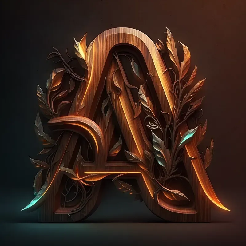 Lettering Wooden Fantasy Logos