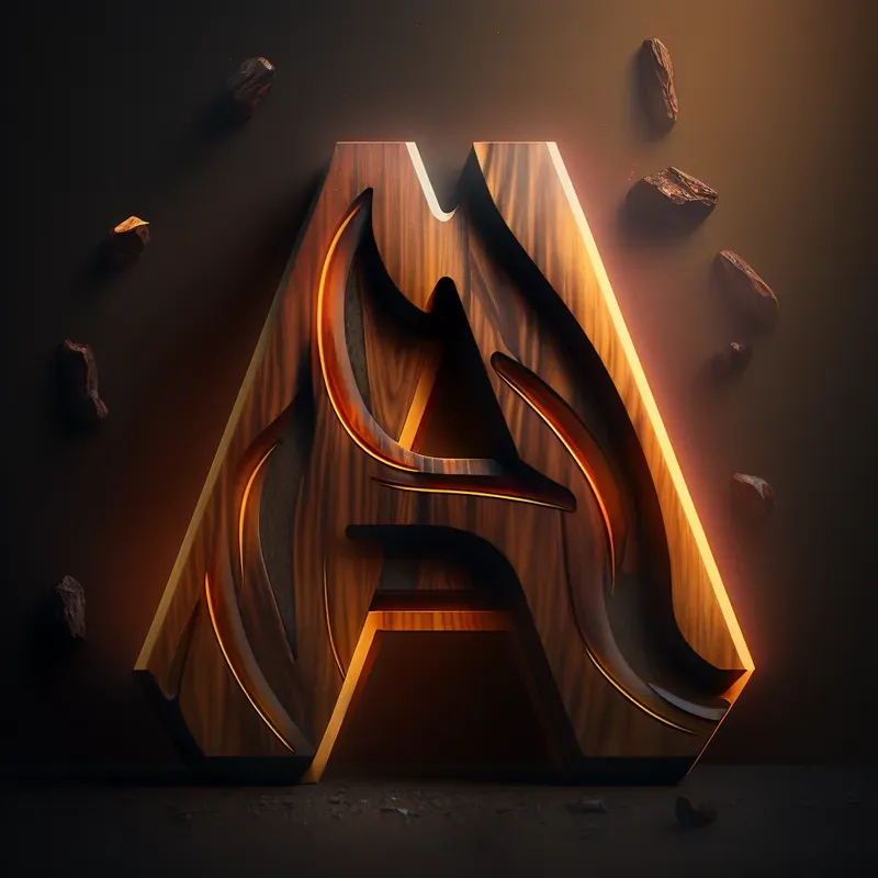 Lettering Wooden Fantasy Logos