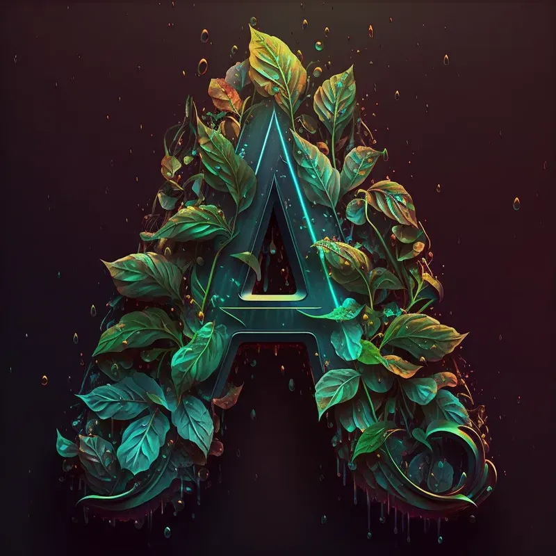 Vibrant Lettering Leaves Logos