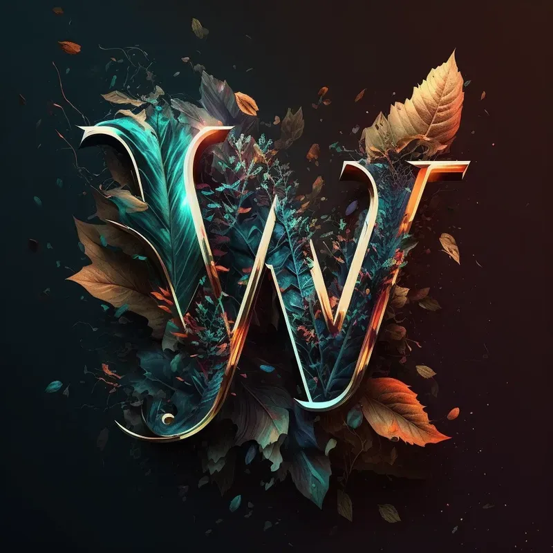 Vibrant Lettering Leaves Logos