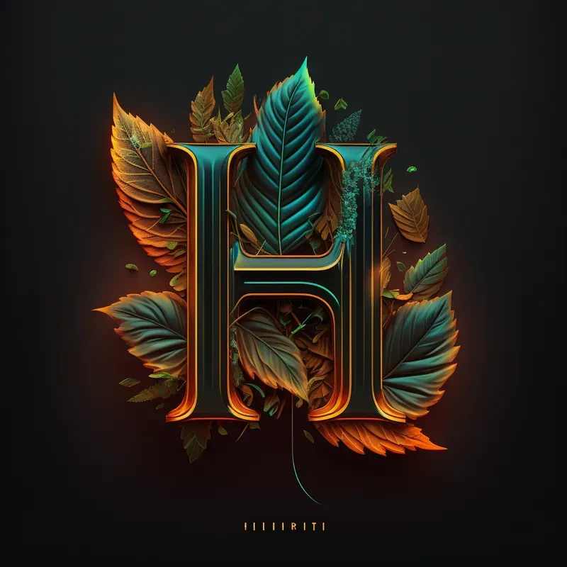 Vibrant Lettering Leaves Logos