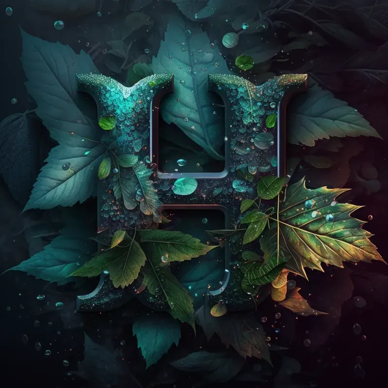 Vibrant Lettering Leaves Logos