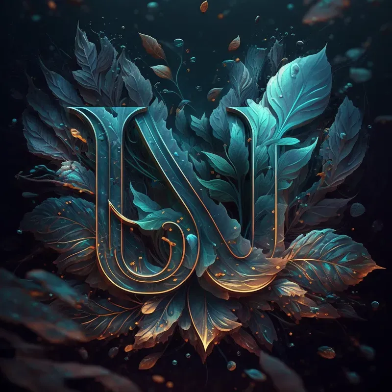 Vibrant Lettering Leaves Logos