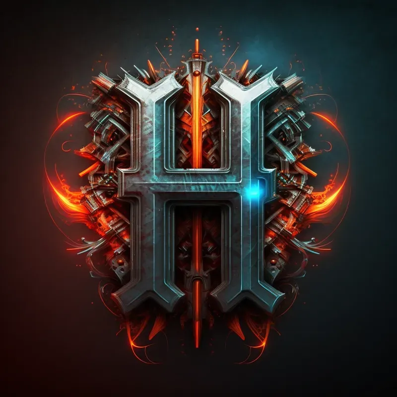 Monogram Lettering Metal Punk Logos