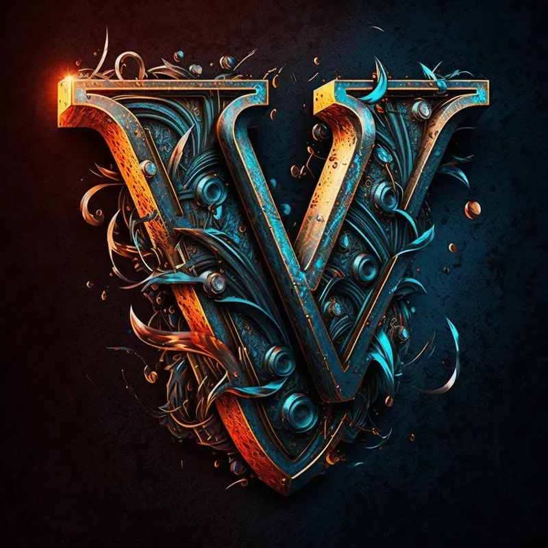 Monogram Lettering Metal Punk Logos