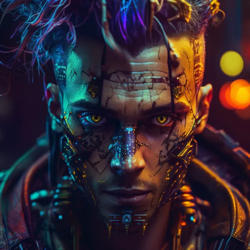 Futurist Human Cyborg Hybrid Portraits