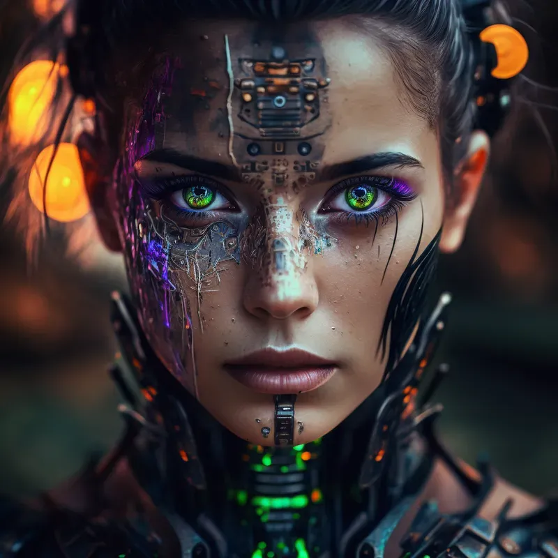 Futurist Human Cyborg Hybrid Portraits