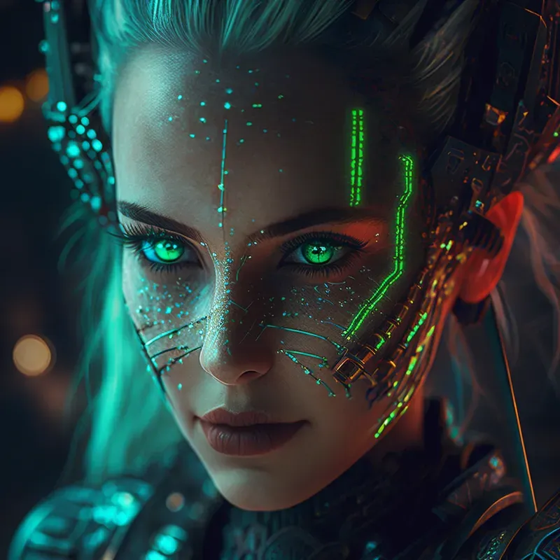 Futurist Human Cyborg Hybrid Portraits