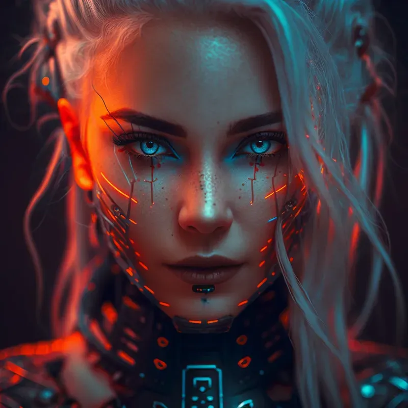 Futurist Human Cyborg Hybrid Portraits