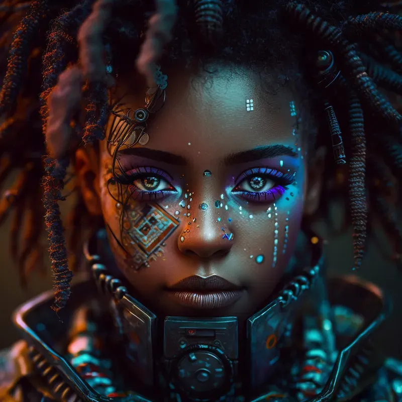 Futurist Human Cyborg Hybrid Portraits