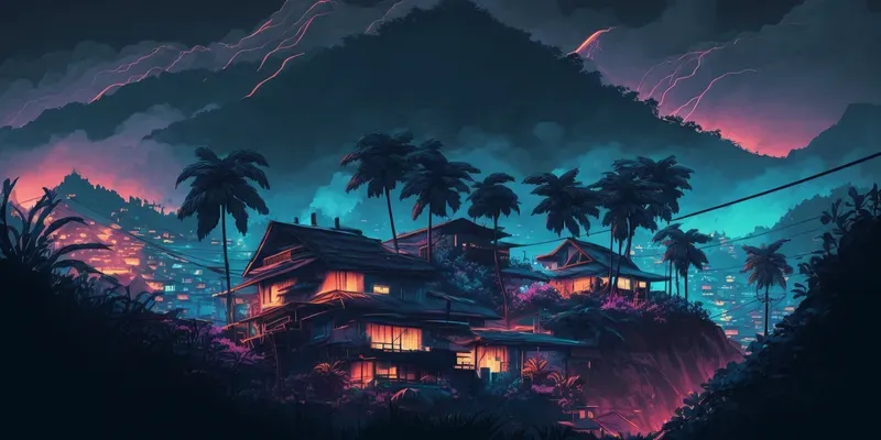 Anime Synthwave Backgrounds