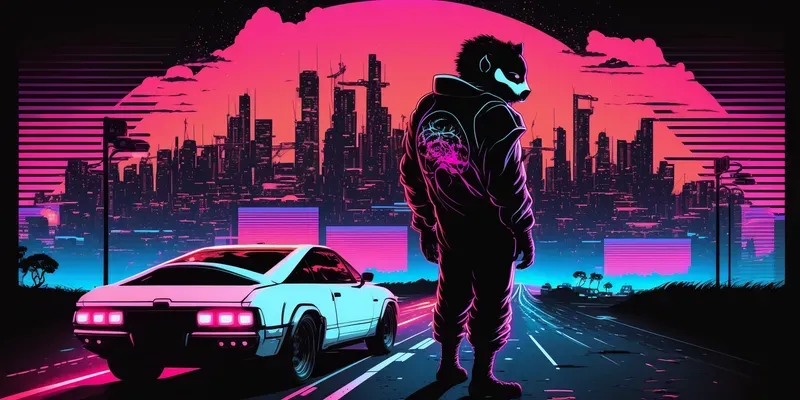 Anime Synthwave Backgrounds