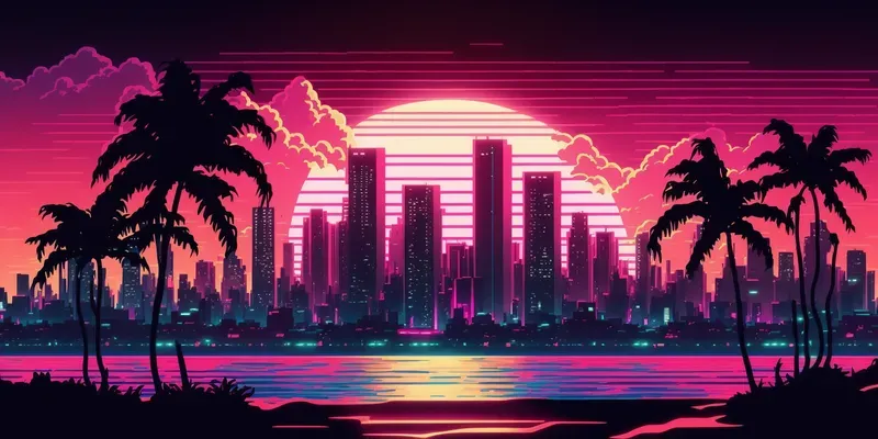 Anime Synthwave Backgrounds