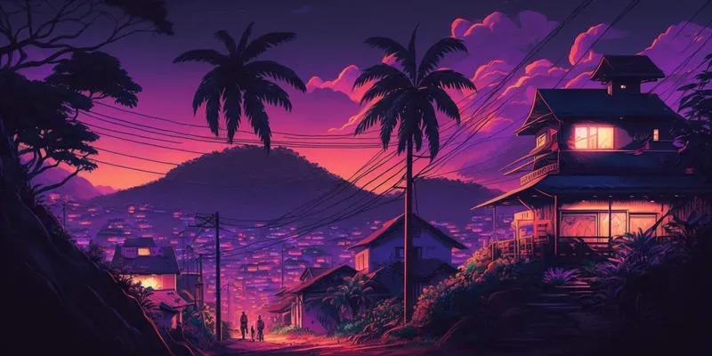 Anime Synthwave Backgrounds