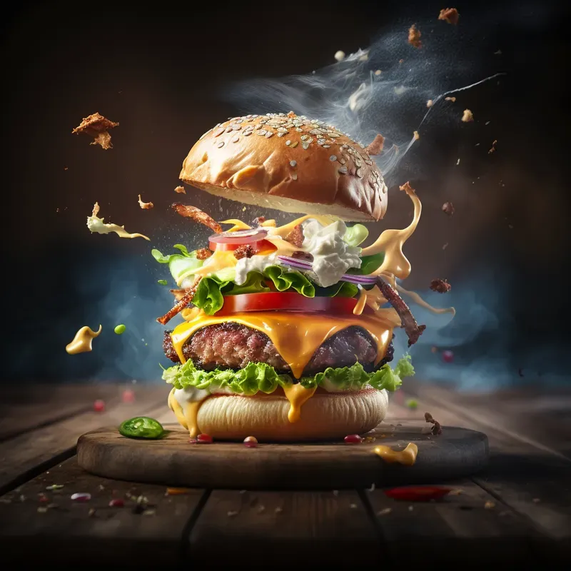 Realistic Food Explosion Photographs