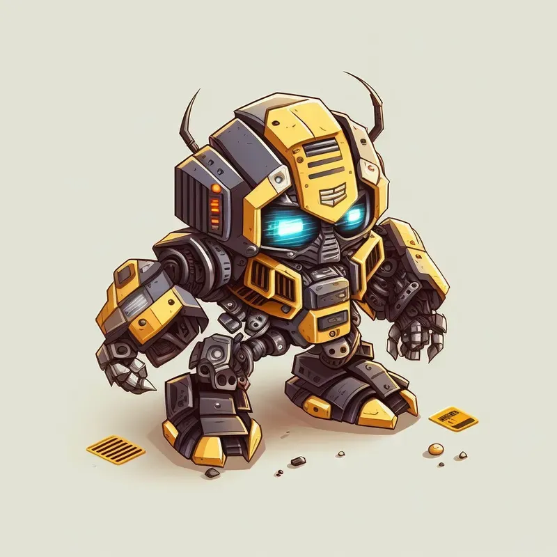 3D Isometric Mini Robots Game Assets