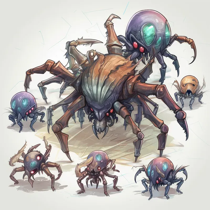 Watercolor RPG Alien Monsters Game Assets