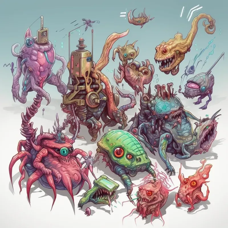 Watercolor RPG Alien Monsters Game Assets