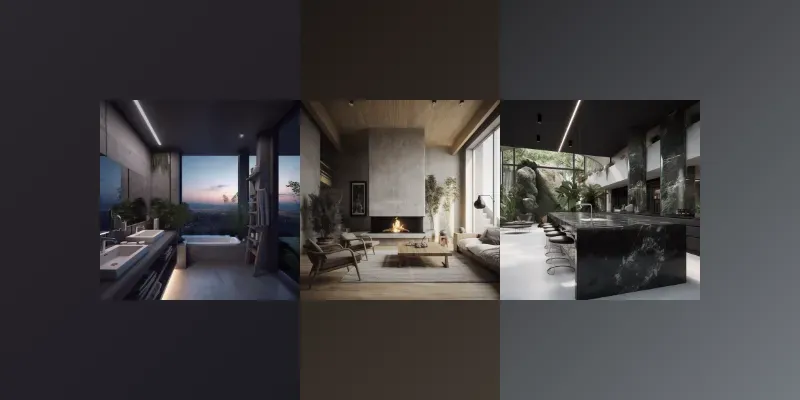 Organic Brutalist Interior Home Design generated by undefined
