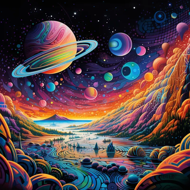 Peter Max Psychedelic Fusion Art