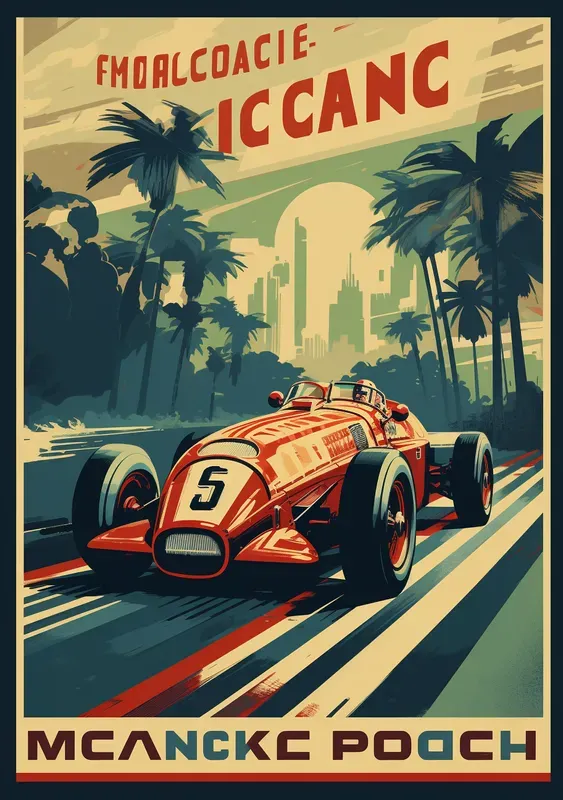 Pop Art Vintage Racing Poster Designs