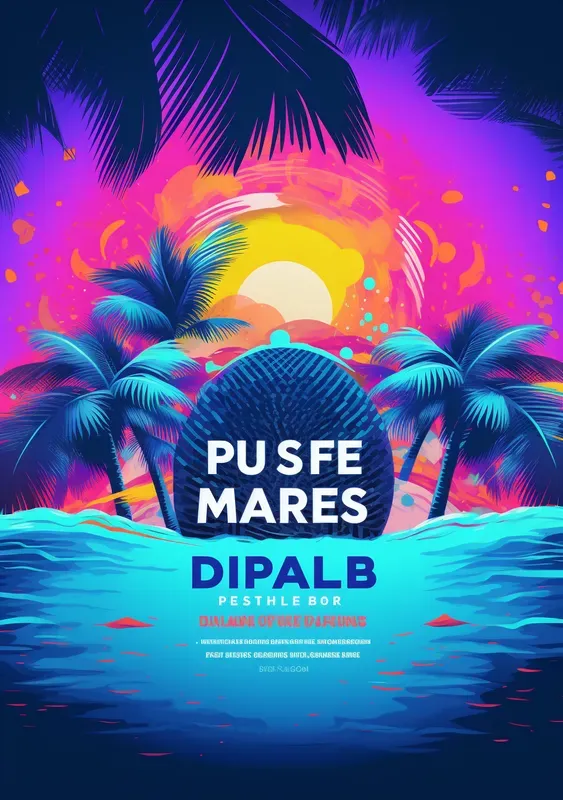 Miami Vibe Pool Party Poster Flyers