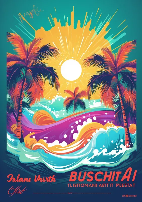 Miami Vibe Pool Party Poster Flyers